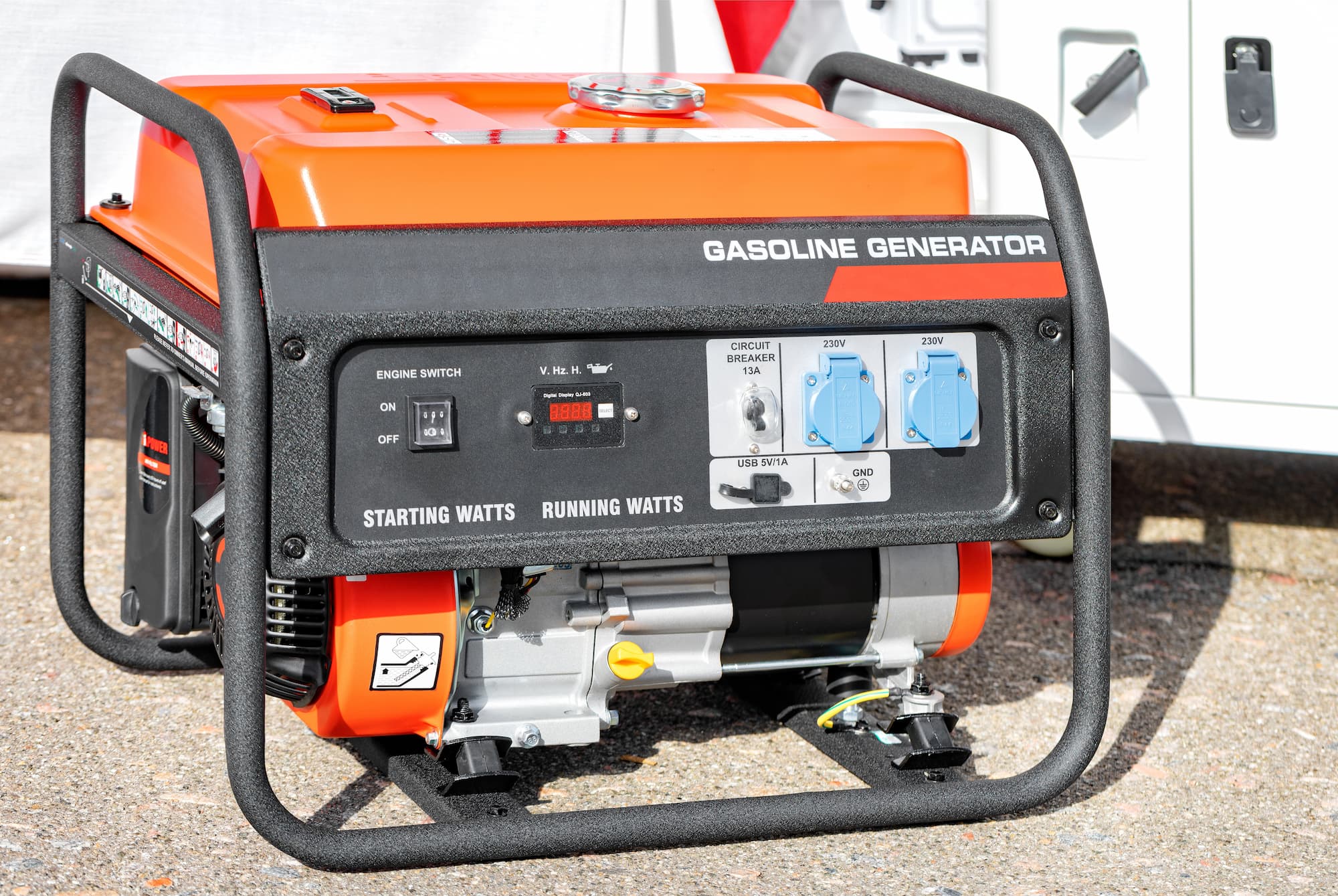 an orange gasoline generator